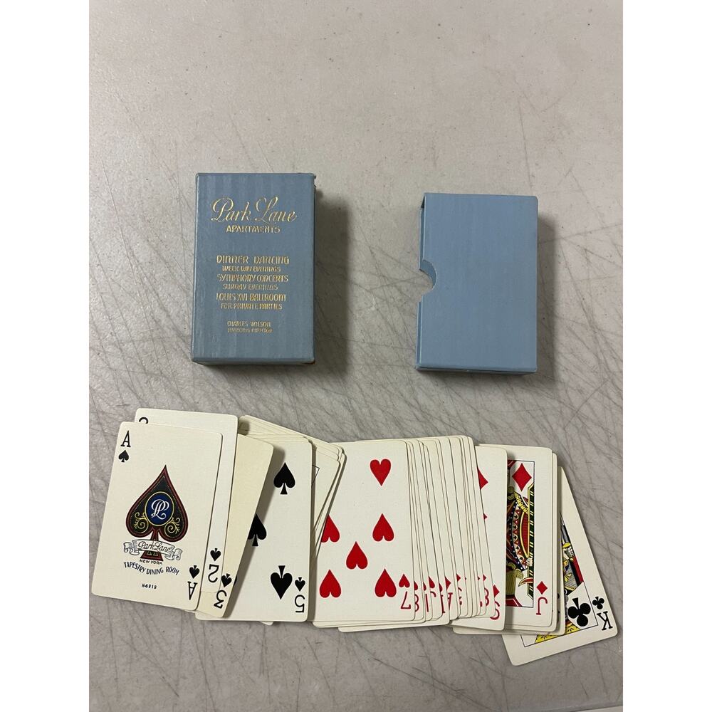 Vintage Tapestry Dining Room Park Lane Hotel New York Deck of Playing Cards